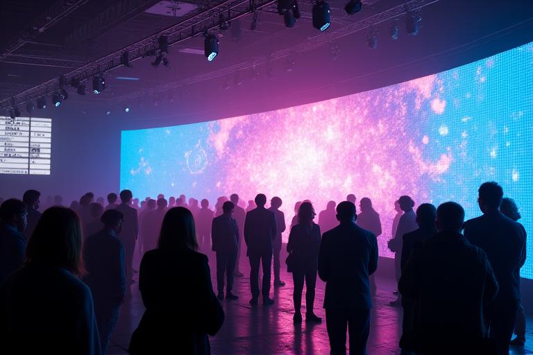 Photo of an interactive digital installation at a conference