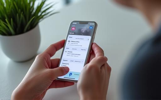 A user interacting with a mobile app prototype
